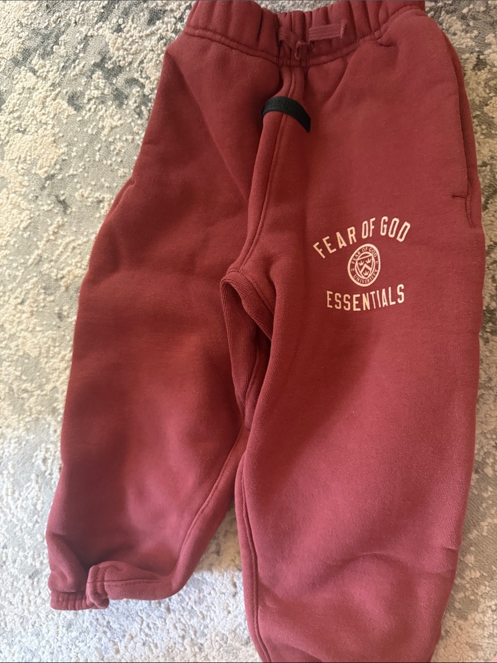 Fear of God Kids Wine Red Essentials Sweatpants